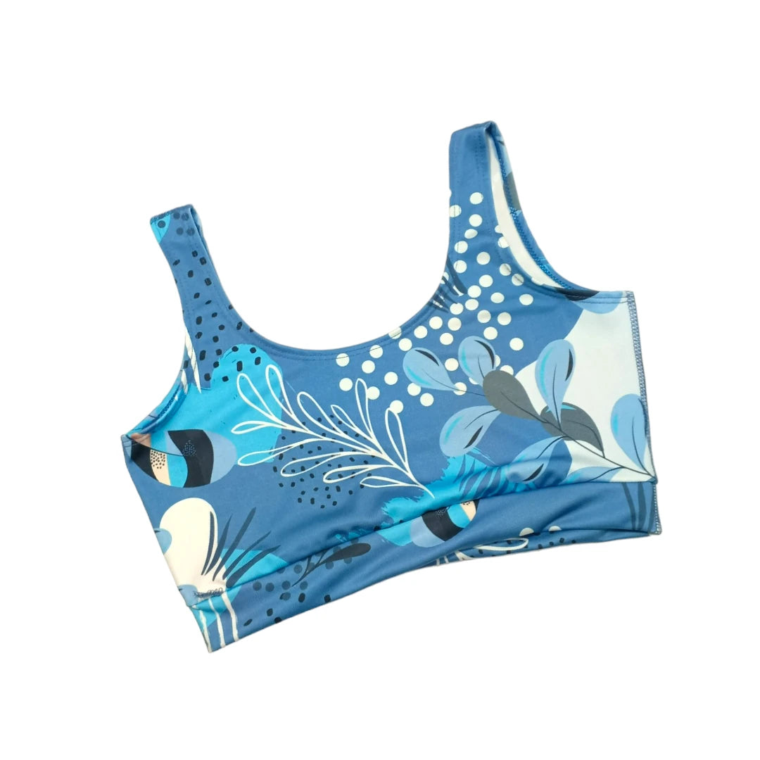 Top estampado azul